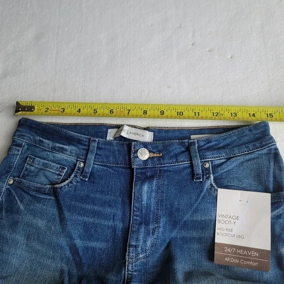 NWT Vintage America Womens Jeans Blue Mid Rise Bootcut Heaven Comfort Denim 8/29 - Picture 3 of 9